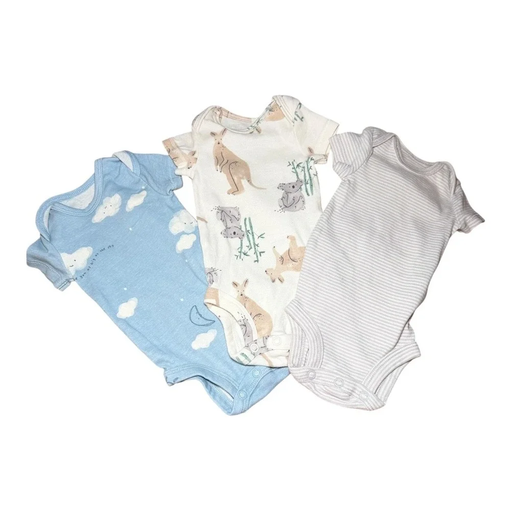 Cottagecore‎ Carter's Bodysuit Set NB Newborn Multicolor Animal Cookies Clouds
